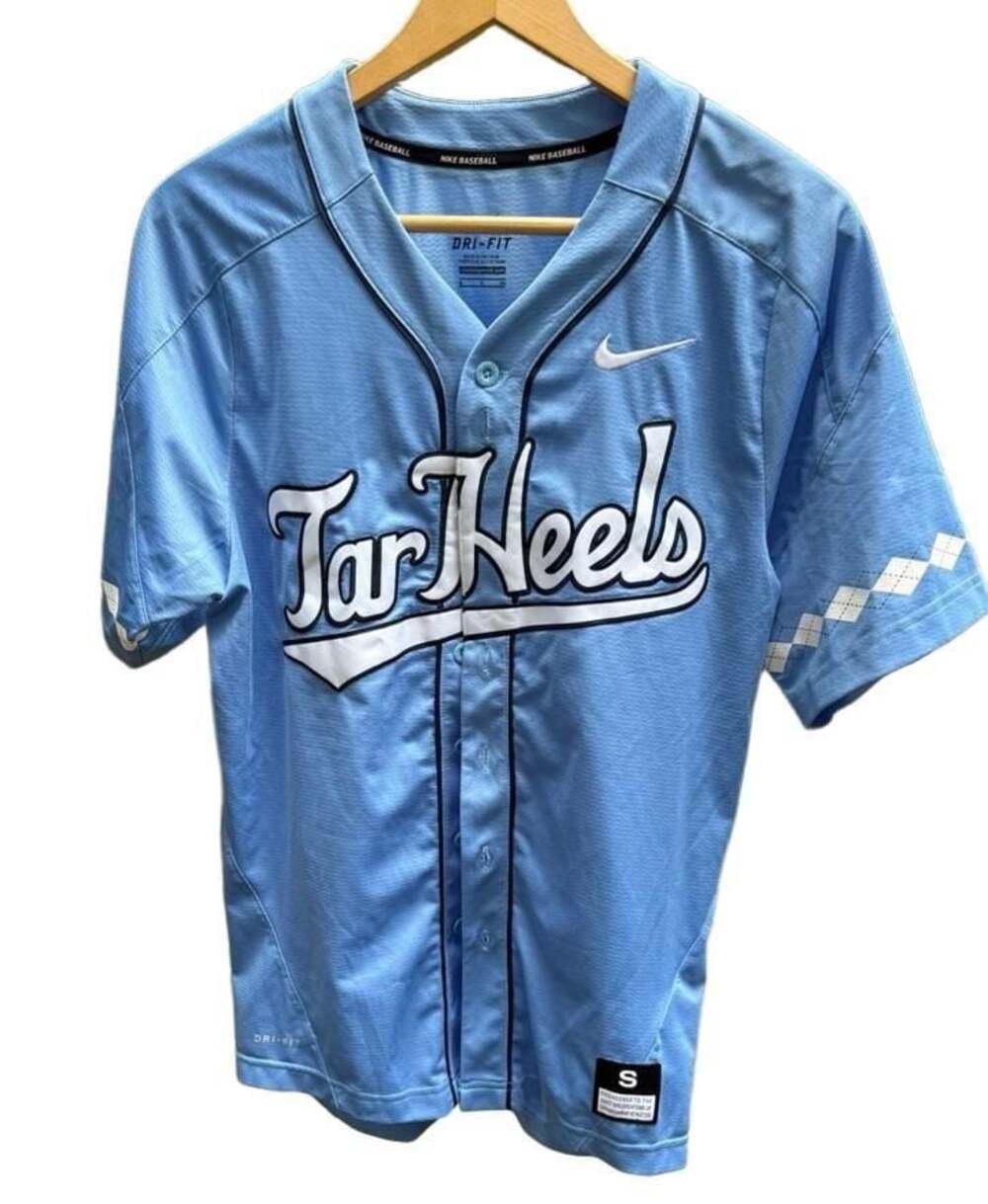 Nike North Carolina Tar Heels Dri-Fit Full-Button Baseball Jersey - Small